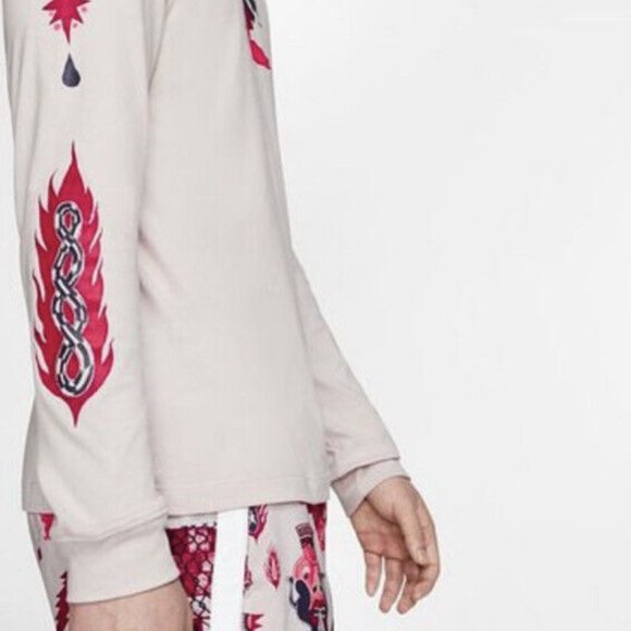 The NIKE TEE men's XL running long sleeve Dri-Fit shirt pink graphic print logo - Picture 7 of 12